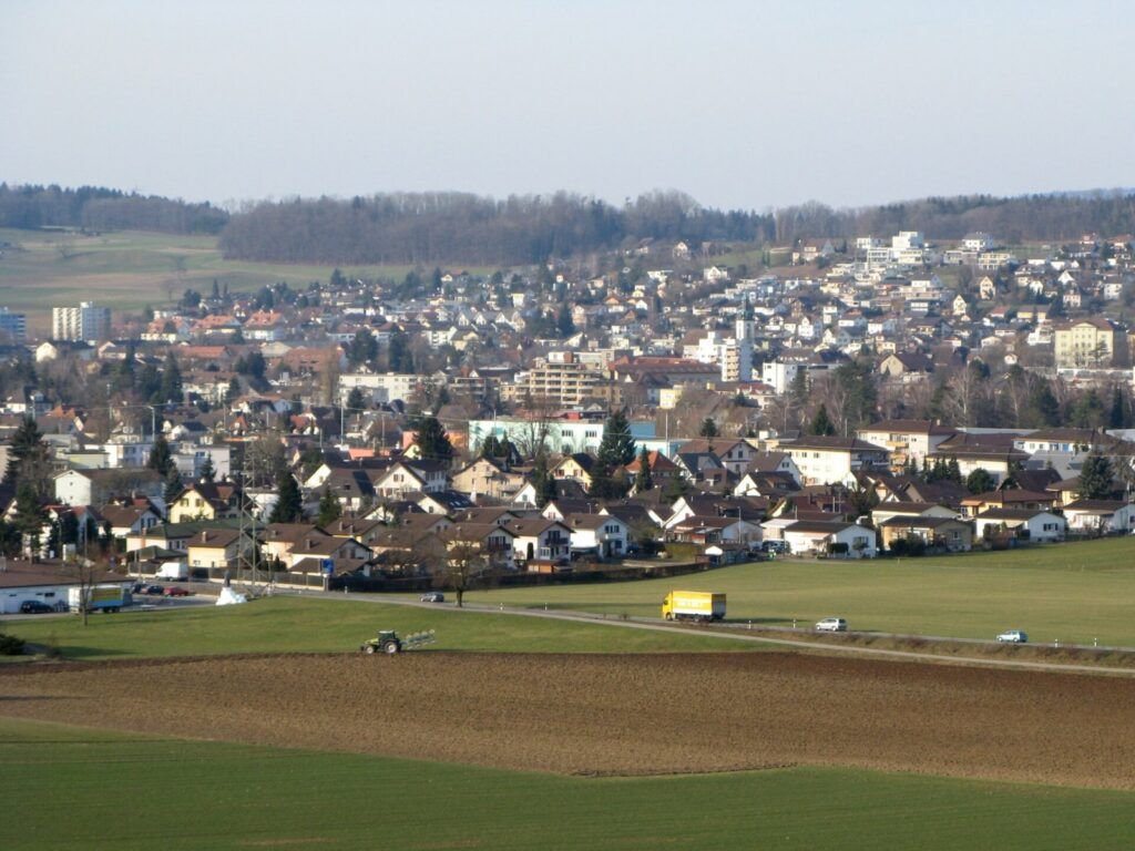 Aussicht über Wohlen im Kanton Aargau